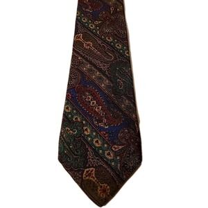 Liberty Of London Tie 100% Silk Preppy Jewel Tone Paisley‎ USA Made Mens 57x3.25